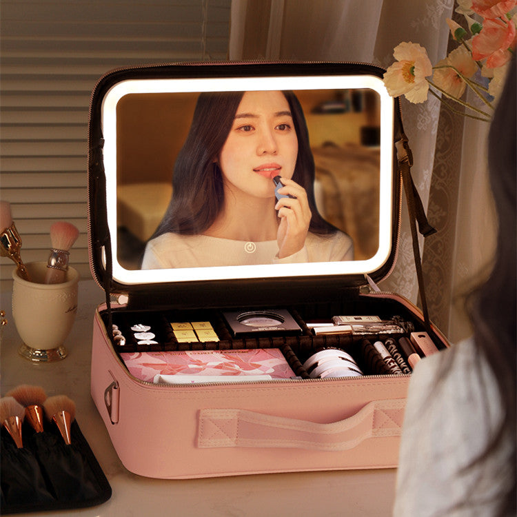 กระเป๋าเครื่องสำอาง LED อัจฉริยะพร้อมกระจก | Smart LED Cosmetic Case with Mirror